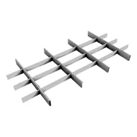 Грильято Жалюзи ячейка 300x150 мм, металлик, высота 30 / 50 мм, ширина 10 мм