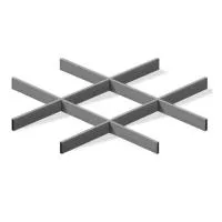 Грильято ячейка 200x200, высота 50 мм, ширина 10 мм, металлик