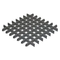 Грильято ячейка 75x75, высота 30 мм, ширина 5 мм, металлик матовый