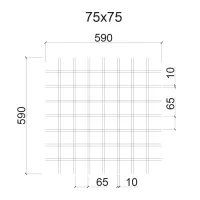 Грильято ячейка 75x75, высота 30 мм, ширина 10 мм, металлик