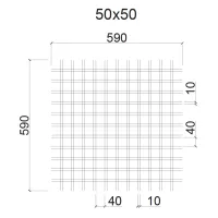 Грильято ячейка 50х50, высота 50 мм, ширина 10 мм, металлик матовый