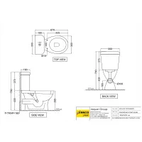 Унитаз напольный Essco Elements ECS-WHT-751P180SPPZ Белый с бочком