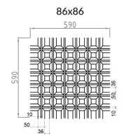 Грильято Пирамидальный ячейка 86х86мм, суперхром, высота 42.5 мм, ширина 10 мм