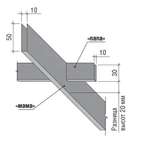Грильято Жалюзи ячейка 300x200 мм, супер-хром, высота 30 / 50 мм, ширина 10 мм