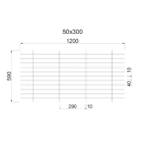Грильято Жалюзи ячейка 300x50 мм, окраска по RAL, высота 30 / 50 мм, ширина 10 мм