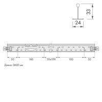 Подвесная система ARMSTRONG Retail 24 Zn рейка несущая 3600x33 мм