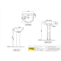 Раковина Essco Elements ECS-WHT-805 Белая с пьедесталом Раковина Essco Elements ECS-WHT-805 Белая с пьедесталом