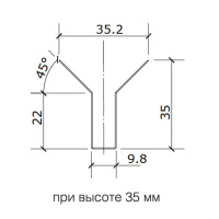 Грильято Пирамидальный ячейка 75х75мм, белый матовый, высота 35 мм, ширина 10 мм