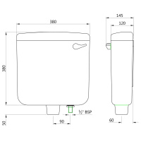 Настенный бачок Essco ESH-WHT-184NL Белый