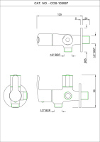 Двухходовой угловой запорный кран с фланцем Essco Cosmo COS-CHR-103067 Хром