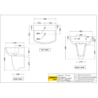 Раковина Essco Elements ECS-WHT-813 Белая с пьедесталом Раковина Essco Elements ECS-WHT-813 Белая с пьедесталом