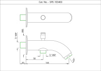 Излив для ванны Essco Cosmo SPE-CHR-103463 с дивертором Хром